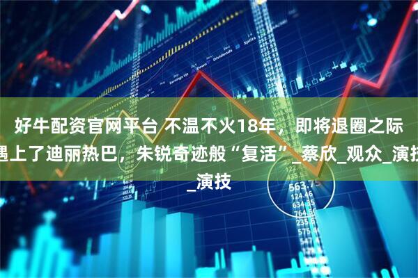 好牛配资官网平台 不温不火18年,即将退圈之际遇上了迪丽热巴,朱锐奇迹般“复活”_蔡欣_观众_演技