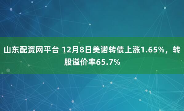 山东配资网平台 12月8日美诺转债上涨1.65%，转股溢价率65.7%